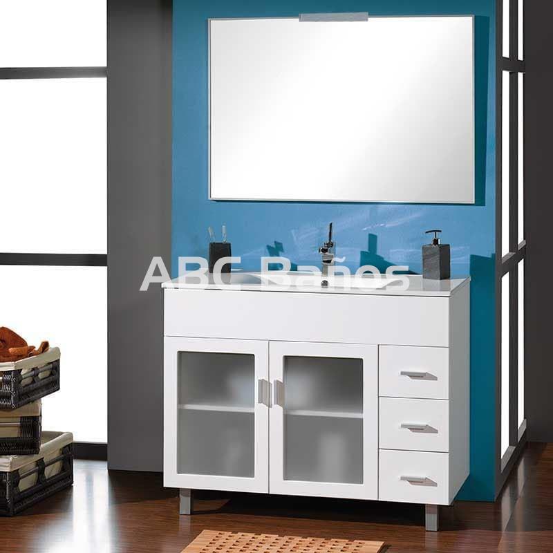 Mueble de baño con lavabo Madrid blanco 100x45 cm